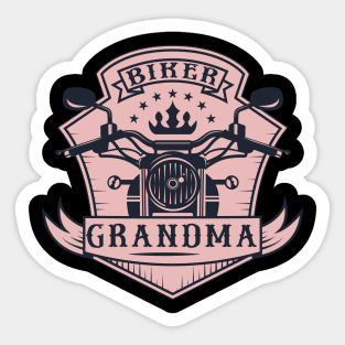 Biker Grandma Pink Motorcycle Granny Sticker